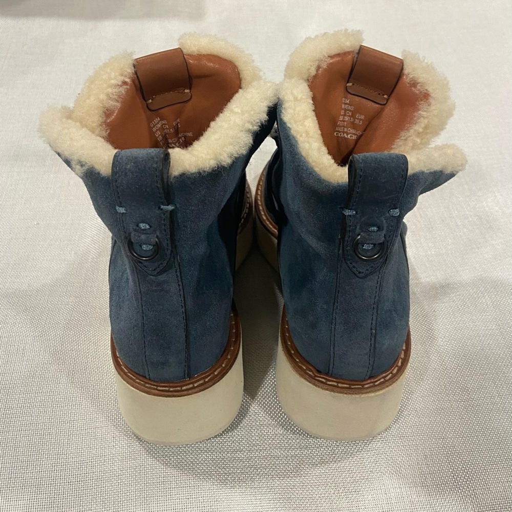 Coach Women G1354 Genuine Leather - Fur Lining Comfort Ankle Boots - Size US 5B - Picture 4 of 7